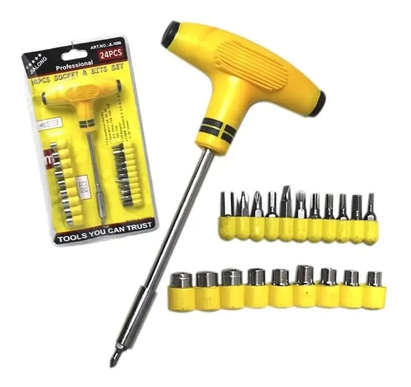 Kit de chave de fenda em T, brocas intercambiáveis e chave de fenda