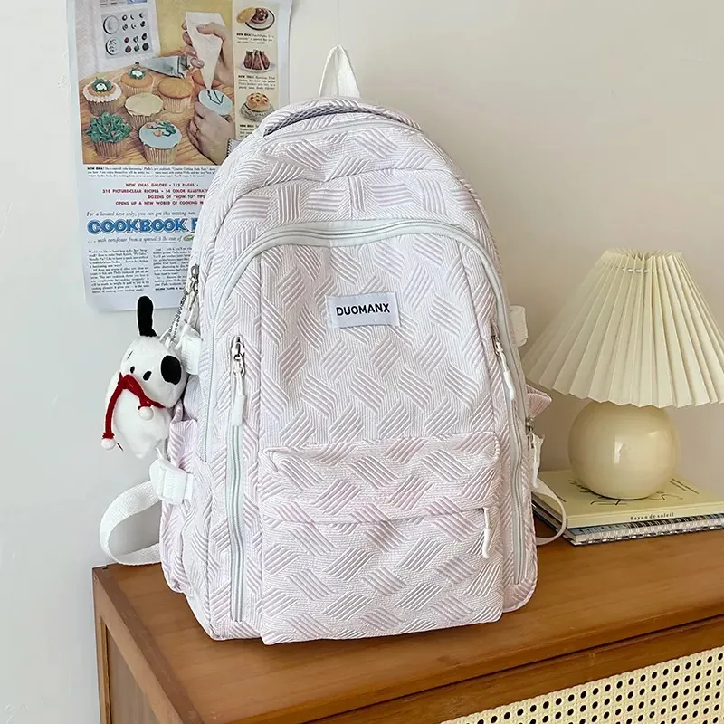 Mochila escolar de grande capacidade para estudantes, mochila escolar 2024 cor roxa