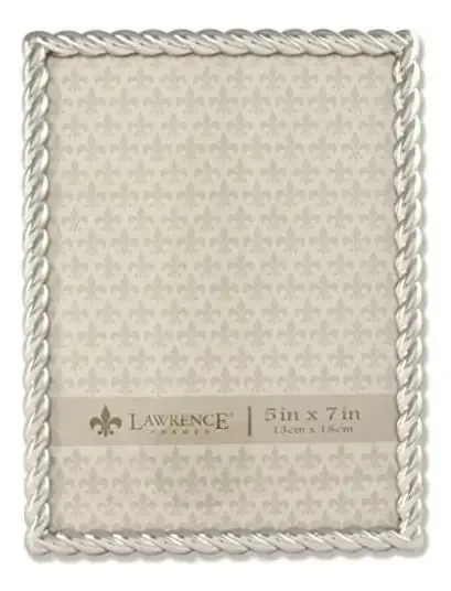 Porta-retratos Lawrence Frames 710057 Silver Metal Rope, 5 polegadas