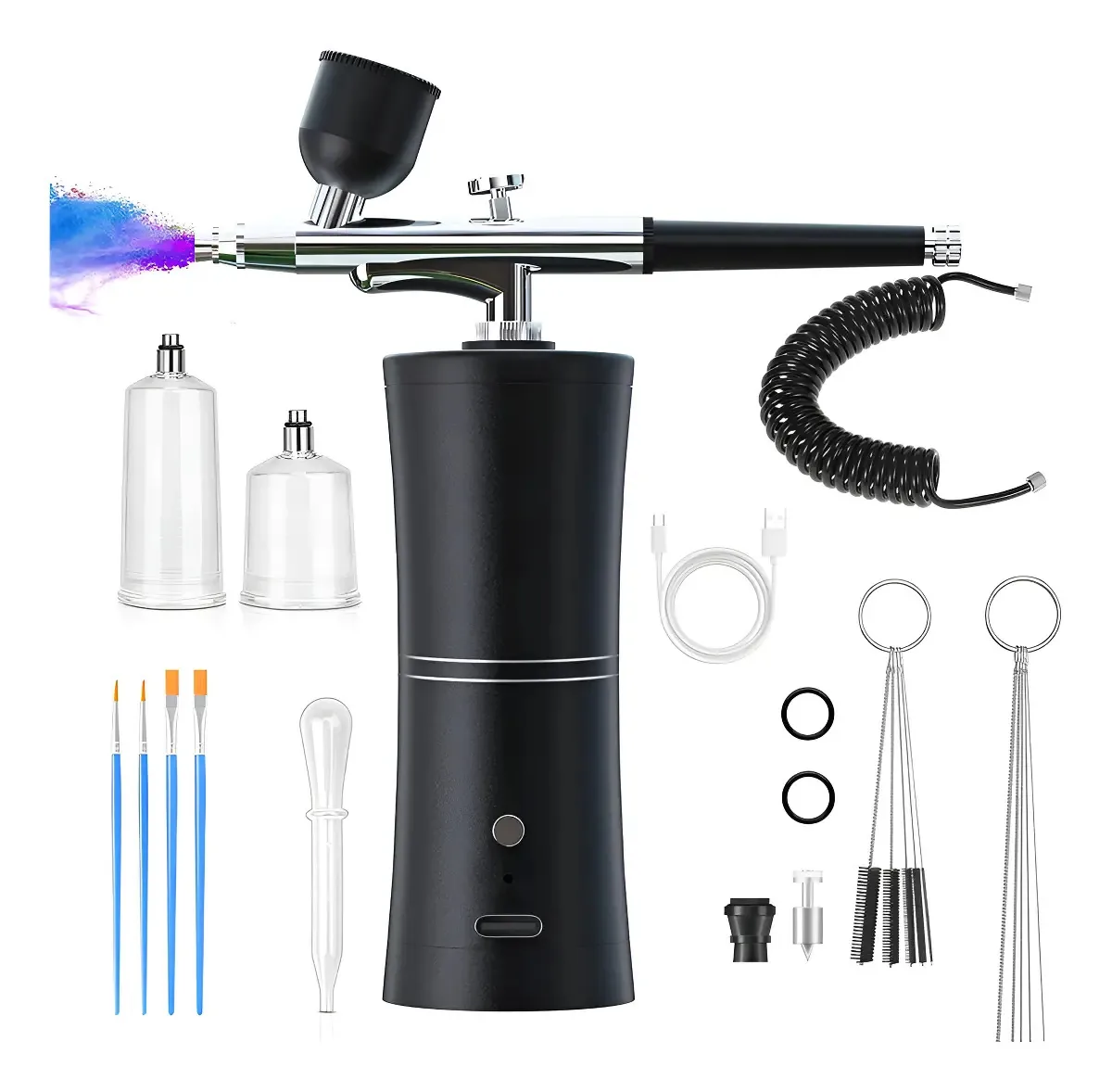Kit de aerógrafo com compressor, 48 psi de alta pressão