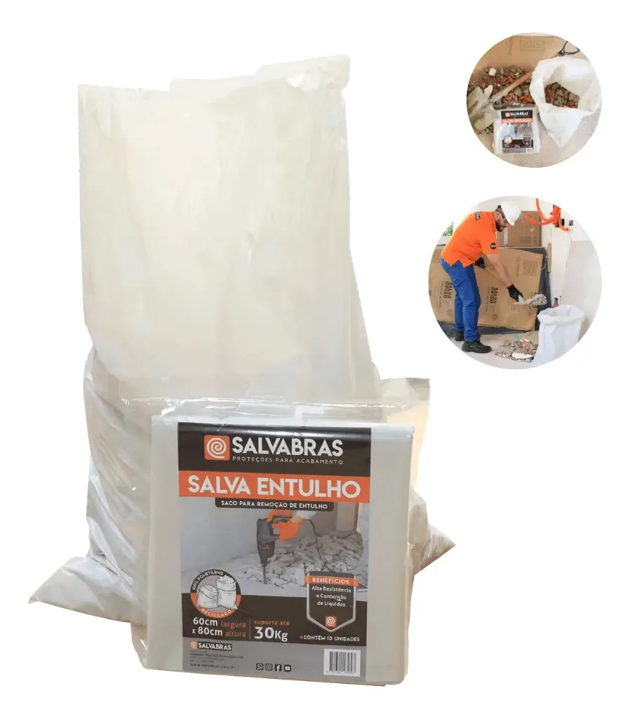 Pacote Salva Entulho Polietileno 10 Unidades 30kg Salvabrás