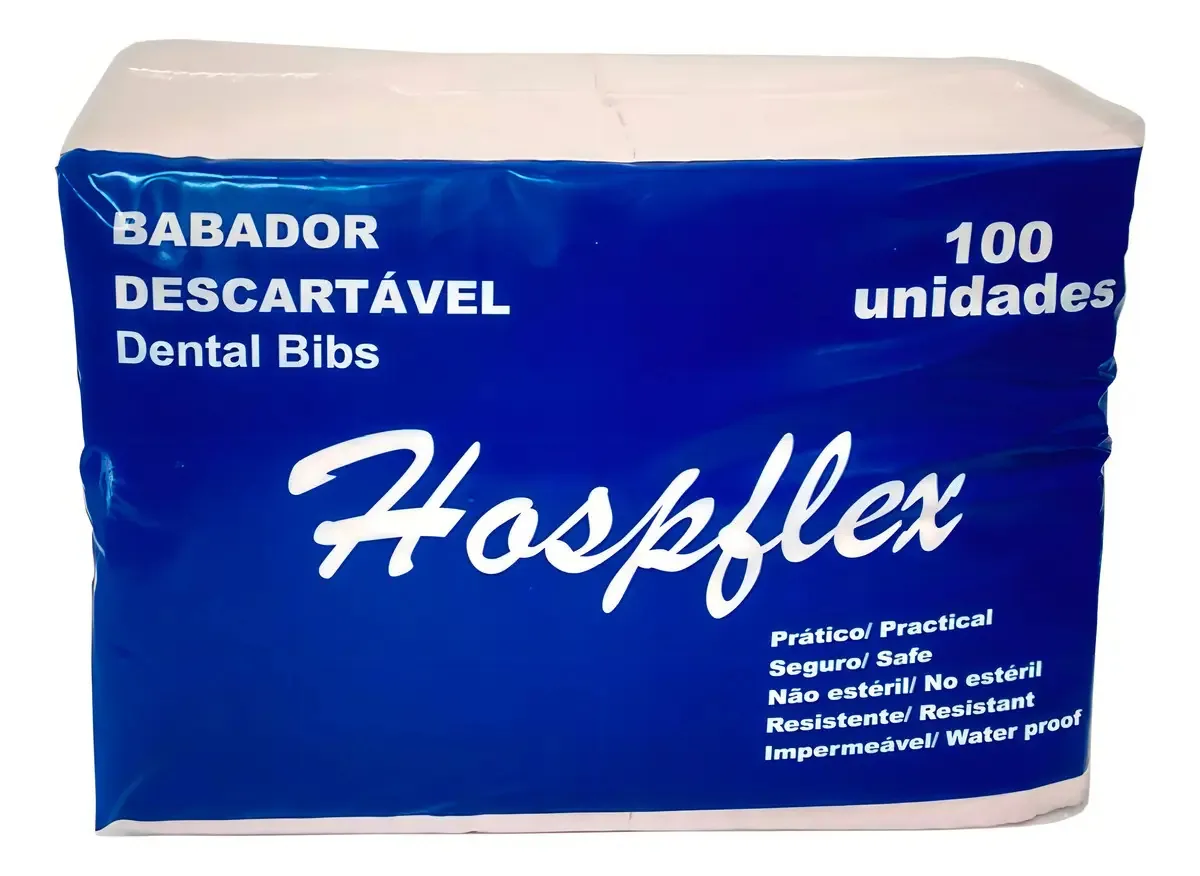Babador Branco Descartável Impermeável Odonto Pct C/100