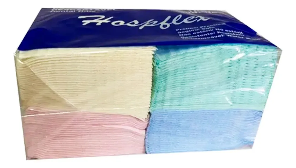 Babador Colorido Descartável Impermeável Odonto Pct C/100