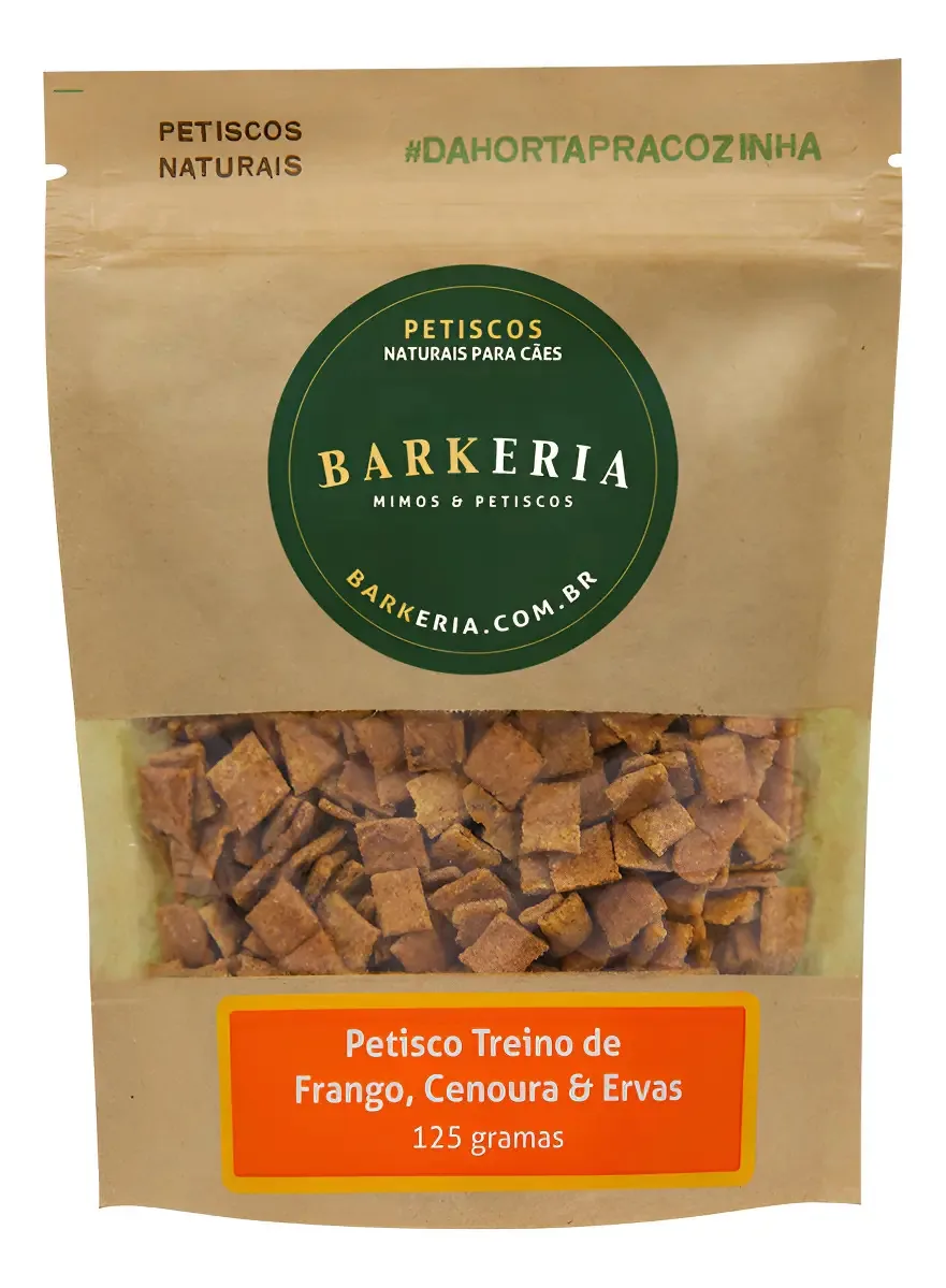 Petisco Treino De Frango Cenoura E Ervas Barkeria 125g