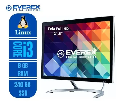 All In One Core I3-5005u, Tela Fhd 21,5, 8gb , 240 Ssd E
