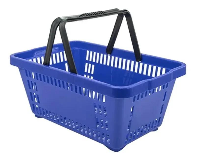 Cesta Plástica Della Plast 16L Supermercado Azul Retangular