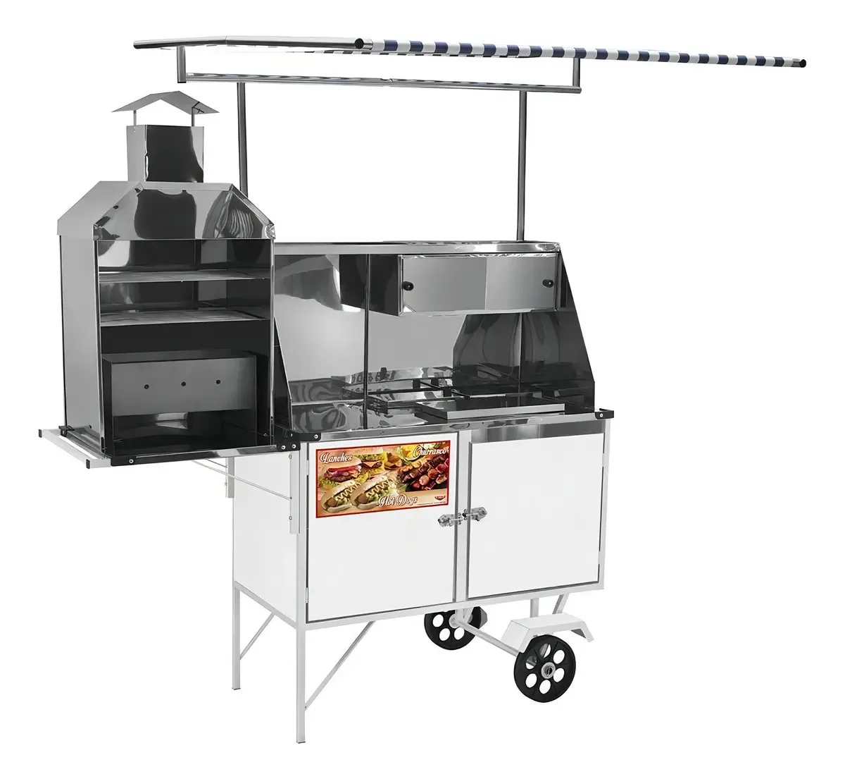 Carrinho 3 Em 1 Cefaz Hot Dog, Lanche E Churrasco Luxo