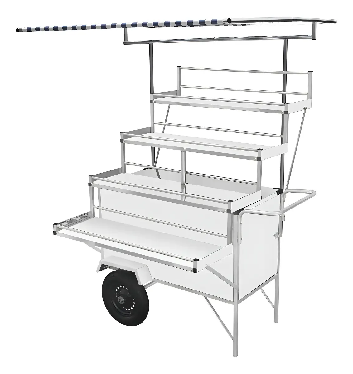 Carrinho Expositor Cefaz Branco Com Toldo Blex26p/t