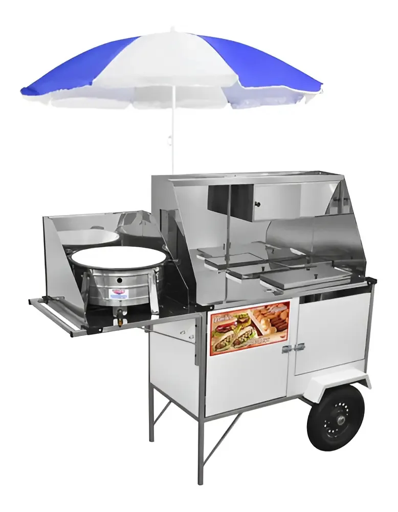 Carrinho Cefaz Hot Dog Lanche Salgado E Guarda Sol Bl28p/gs