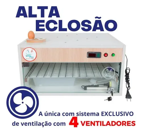 Chocadeira 120 Ovos Controle De Umidade Alta Eclosão Bivolt