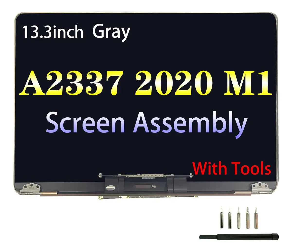Areiliya Tela de Reposição Para Macbook Air De 13.3 Polegadas A2337 2020 Ano Emc 3598 Retina Full Lcd Display Assembly 2560 X 1600 (prateado)