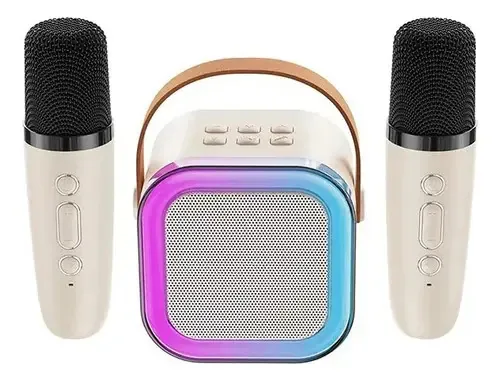 2 microfones de karaokê+alto-falante Bluetooth portátil para crianças