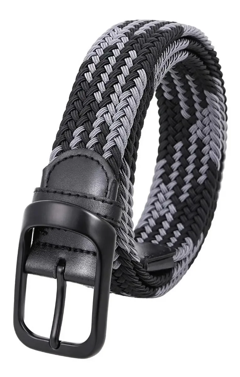 Cintos de golfe trançados ajustáveis para Jea, cor preto/cinza, tamanho 115