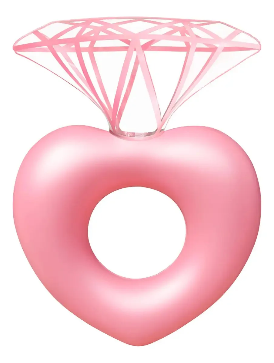 Anel de ouro e diamante, flutuadores de piscina, anel