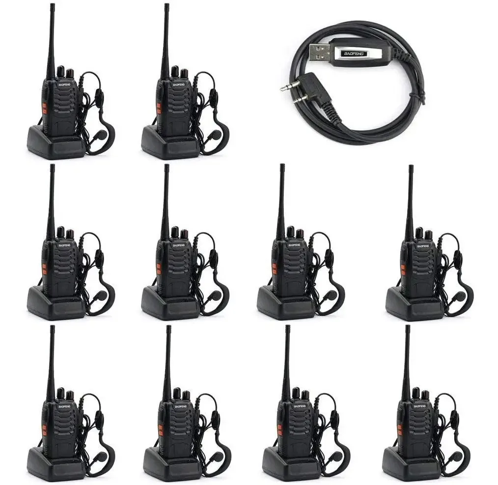 Baofeng BF-888s - Cabo de rádio bidirecional de 10 unidades