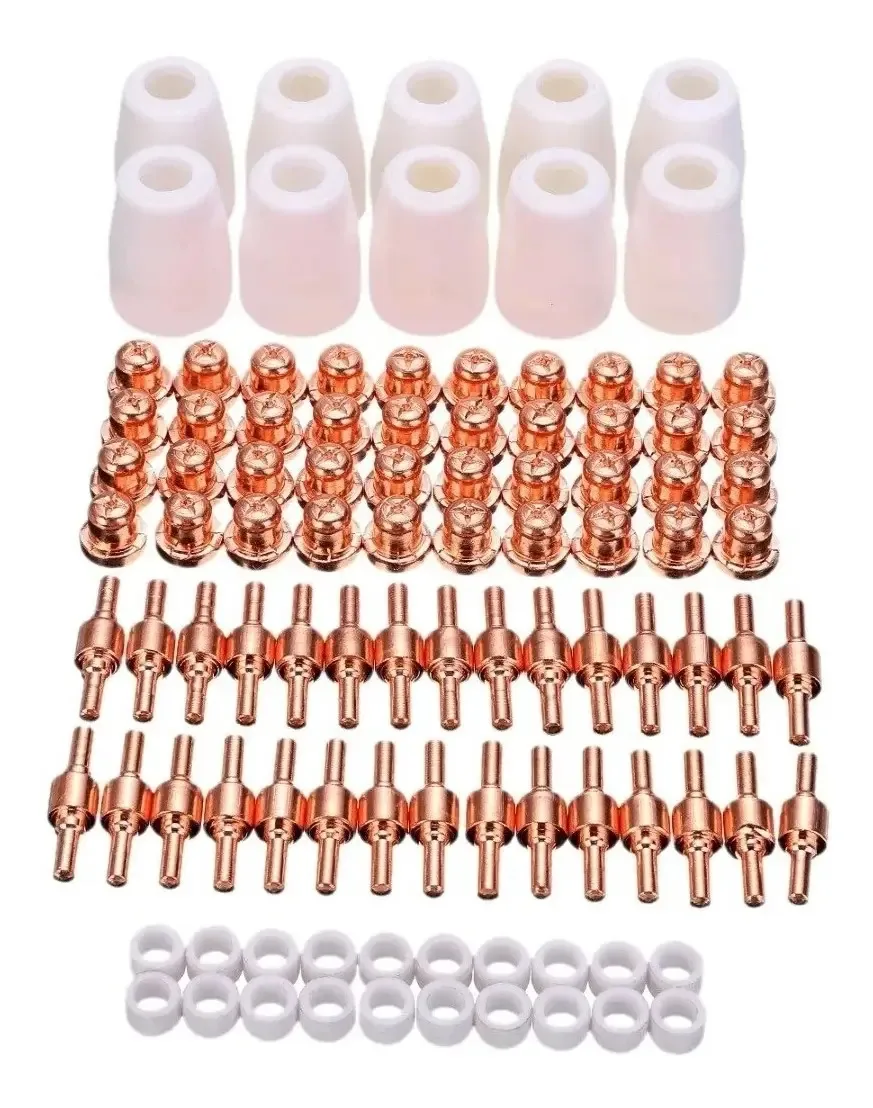 Conjunto de 100 consumíveis: eletrodos, bocal de corte a plasma