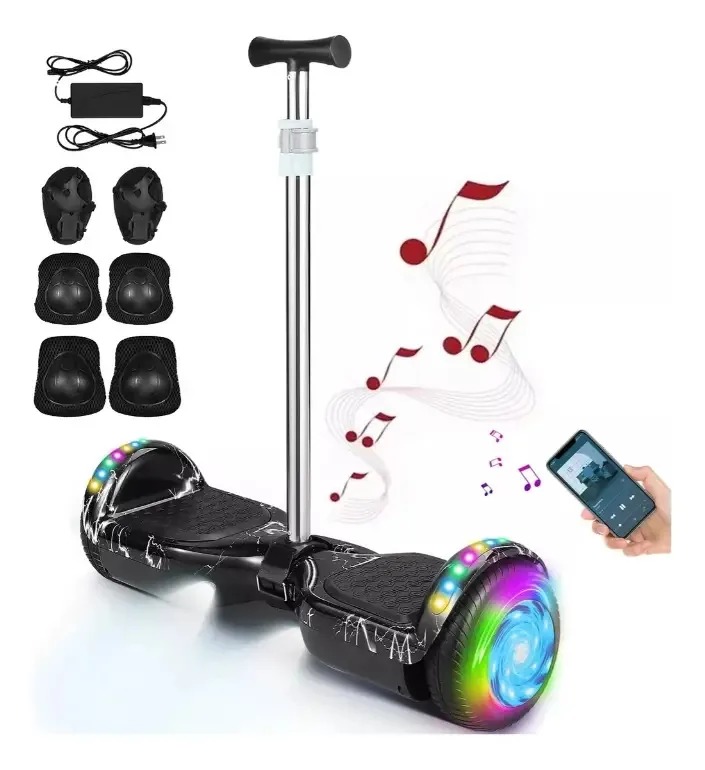 Skate elétrico barato Black Lightning para crianças Skate elétrico Bluetooth Rgb Gubia