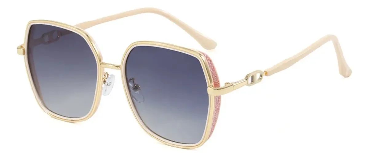 Lentes femininas Lentes femininas Lentes femininas Bege Haste Bege Frame Design de espelho