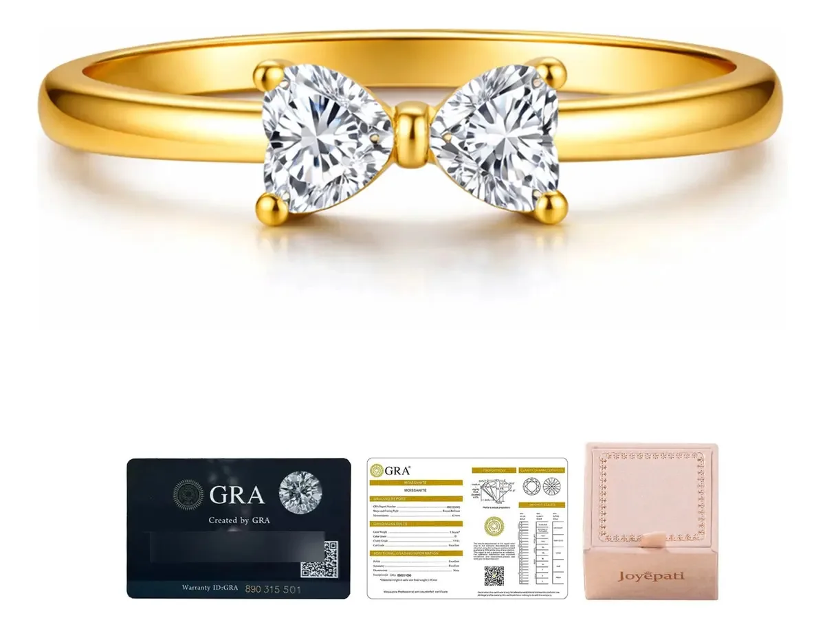 Anéis de noivado Moissanite Lady Promise em ouro 18k