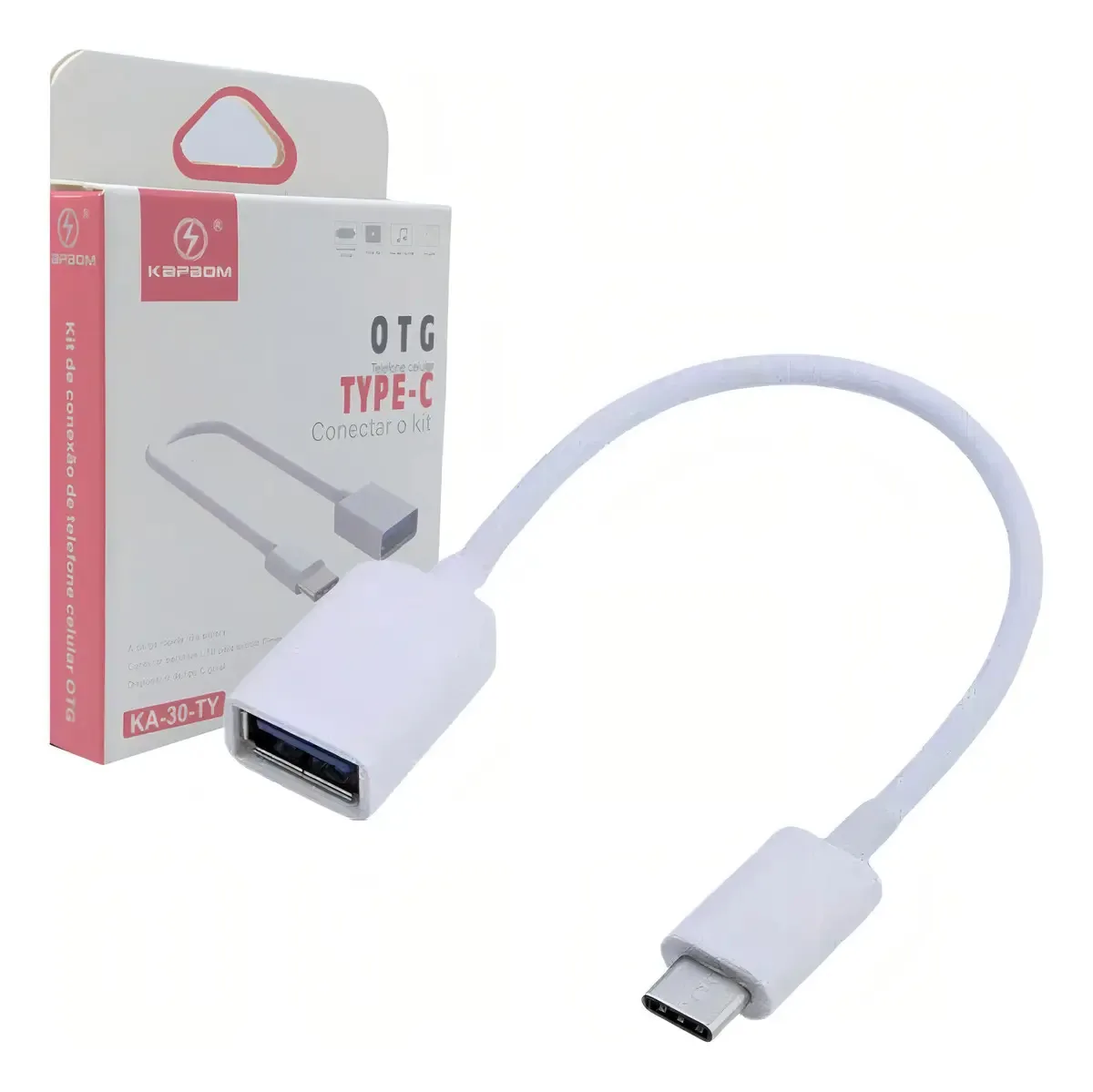 Adaptador Otg Usb Para Tipo-c Branco