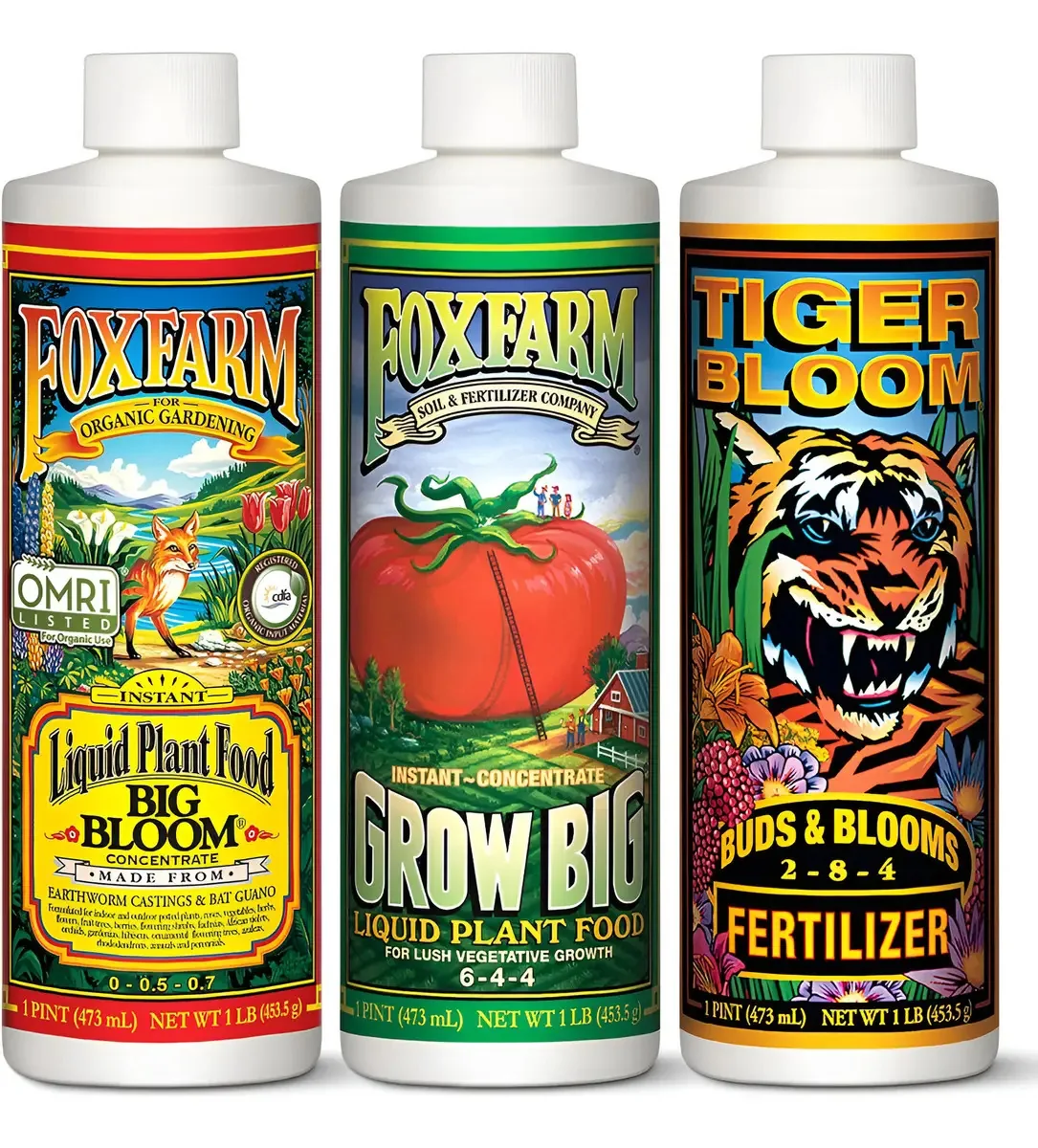 Trio de fertilizantes vegetais ultraeficazes da Foxfarm