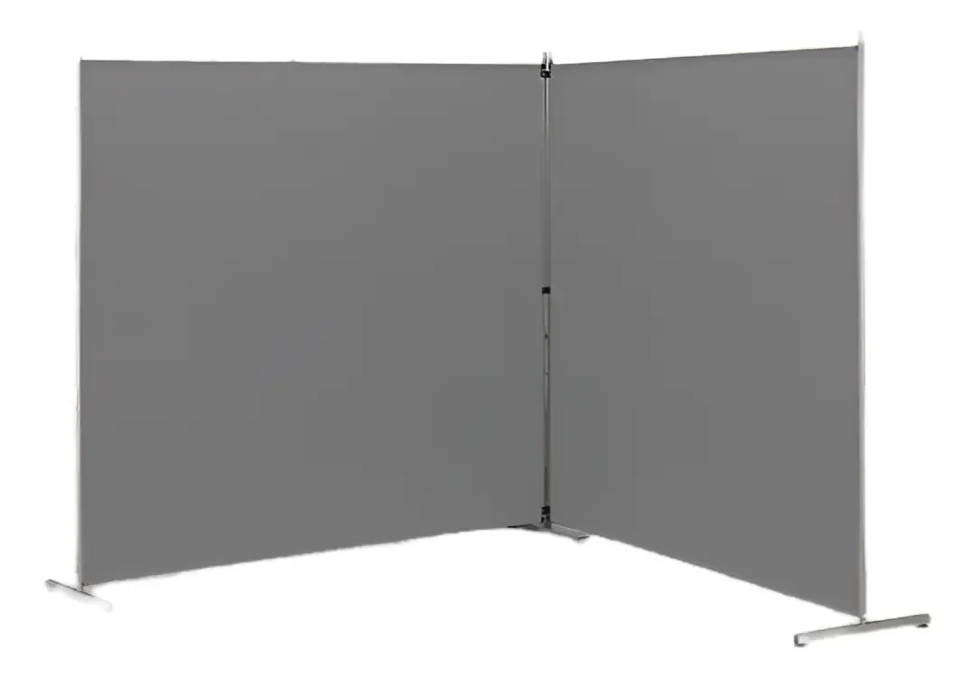 Painel divisor de espaço portátil de 2,6 M, 2 painéis cinza