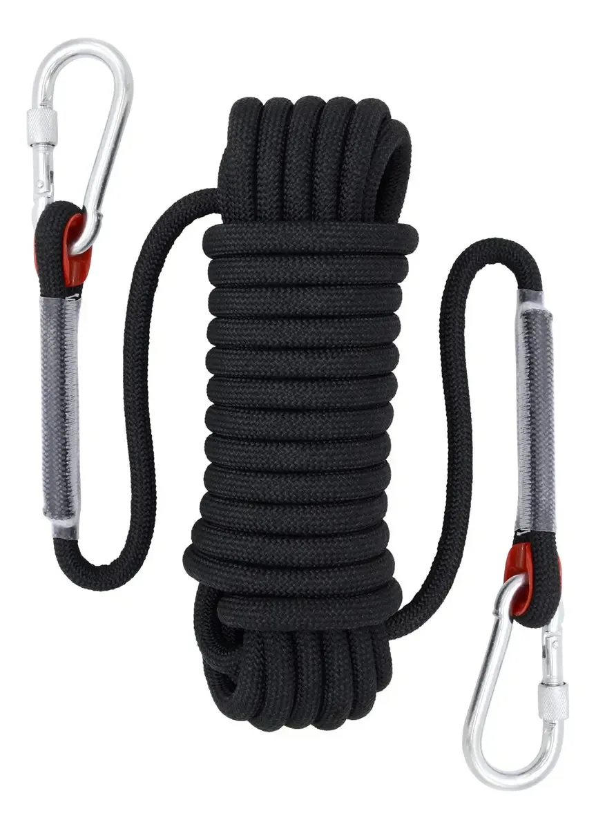 Defimob Corda de Escalada, Corda de Escalada Estática de 12 mm/10 mm, Equipamento de Escalada de 33 pés/65 pés/95 pés/155 pés/166 pés, Corda de Escape de Segurança