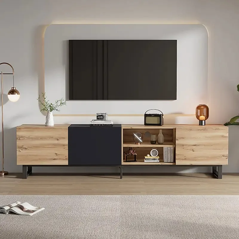 Móveis de TV Entertainment Center para TV de 80 polegadas, cor marrom