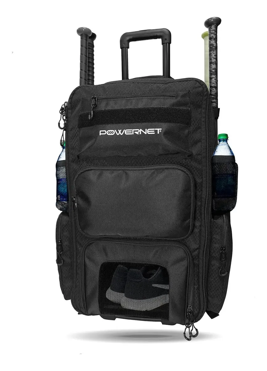 Powernet Odyssey Bolsa de Equipamento de Beisebol e Softbol | Alças Ocultas para Mochila | 4 Mangas para Taco | Compartimento Ventilado para Sapatos | 2 Bolsos para Bebidas | Bolsa de Equipamento