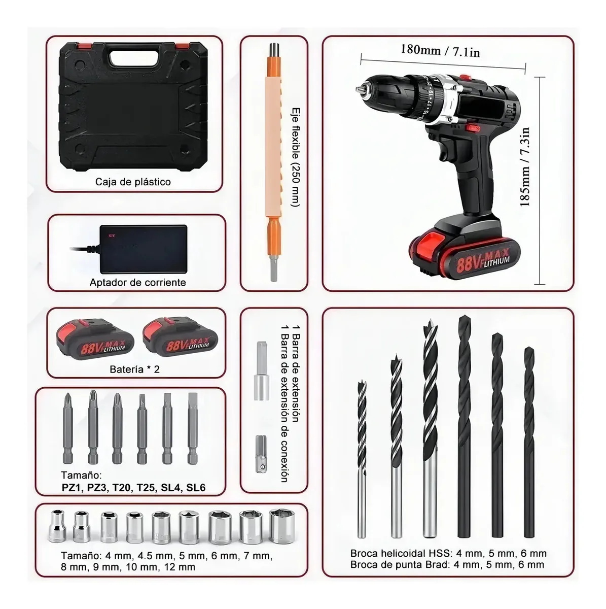 Furadeira martelete parafusadeira sem fio de 10mm JS LSDDJD
