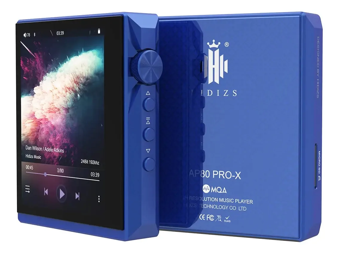Hidizs AP80 Pro-X - Reprodutor de Música Bluetooth Portátil Balanceado Sem Perdas com Chips DAC ESS9219C e Compatível com MQA 8x/LDAC/apt-X/AAC/USB DAC/DSD256/HiBy Link de Áudio Sem Fio DAP