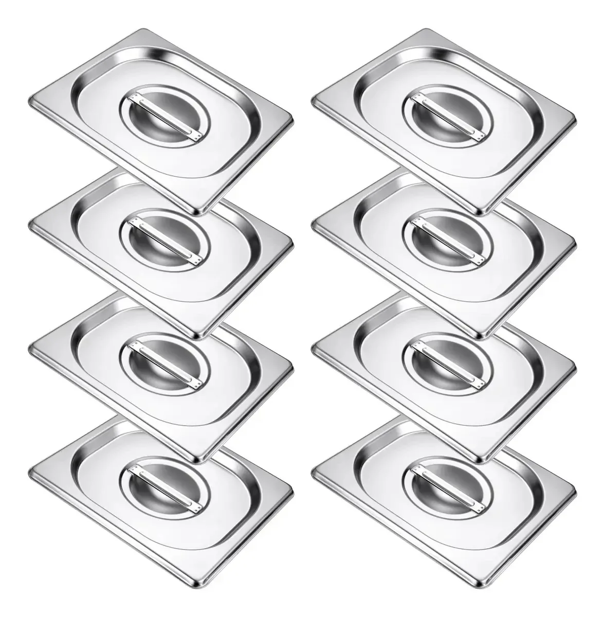 Pacote De 8 Tampas De Panelas De Aço Inoxidável 304