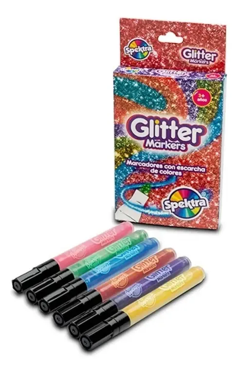 Caixa de marcadores Spektra Glitter X 6