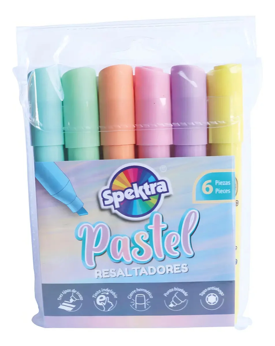 Caixa de marcadores Spektra Pastel X 6