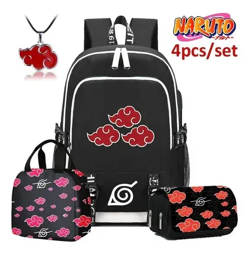 Mochila De Lancheira Akatsuki Naruto Anime Cosplay 4 Unidade