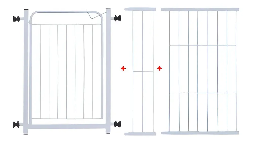 Portão Pressão Metal 129cm com Extensor Pet Útil