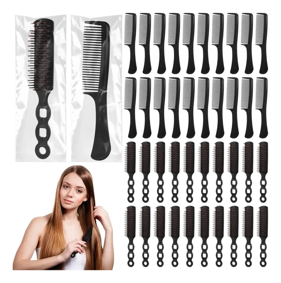 Escovas Para Cabelo, 48 Peças De Escovas De Cabelo A Gr