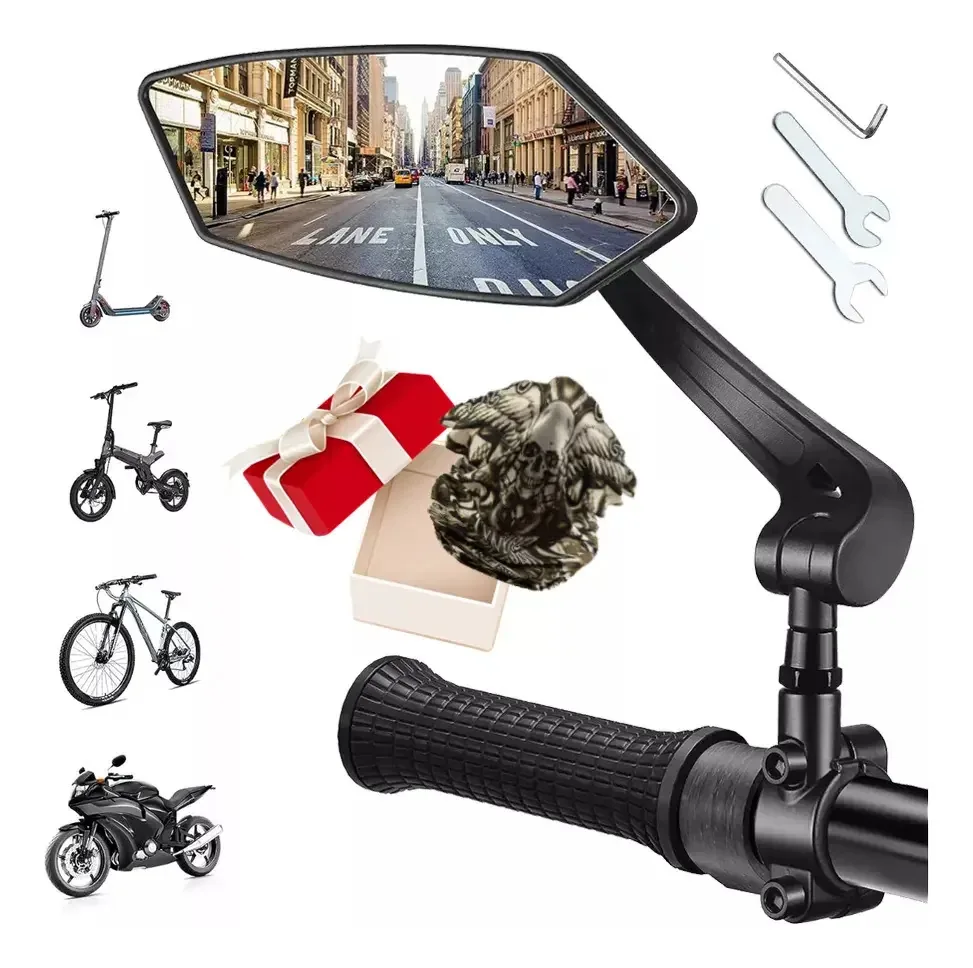 Pacote de 2 espelhos para bicicleta, motocicleta e máscara