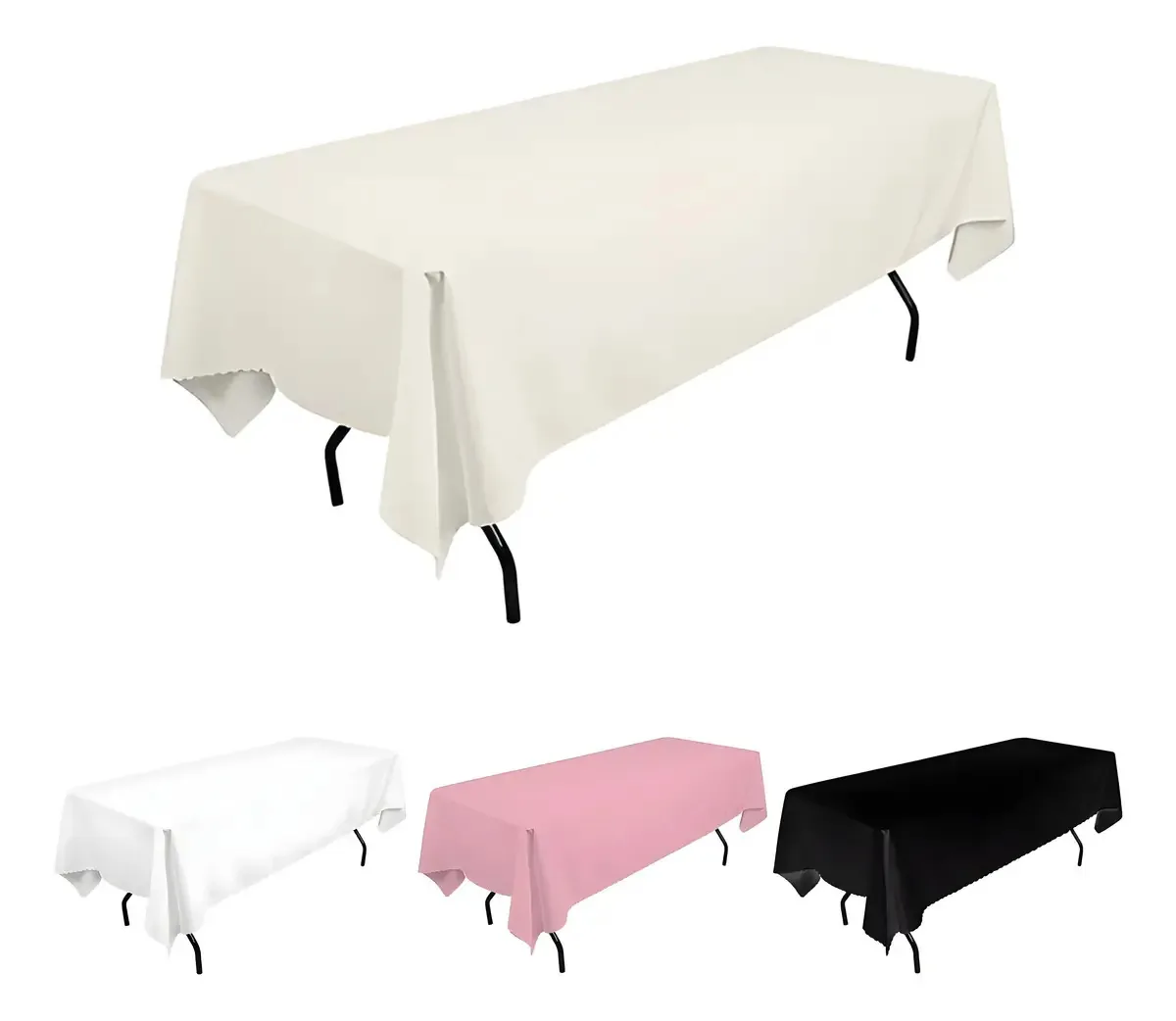 Toalhas de mesa retangulares, mesa colorida 180x140cm, cor creme
