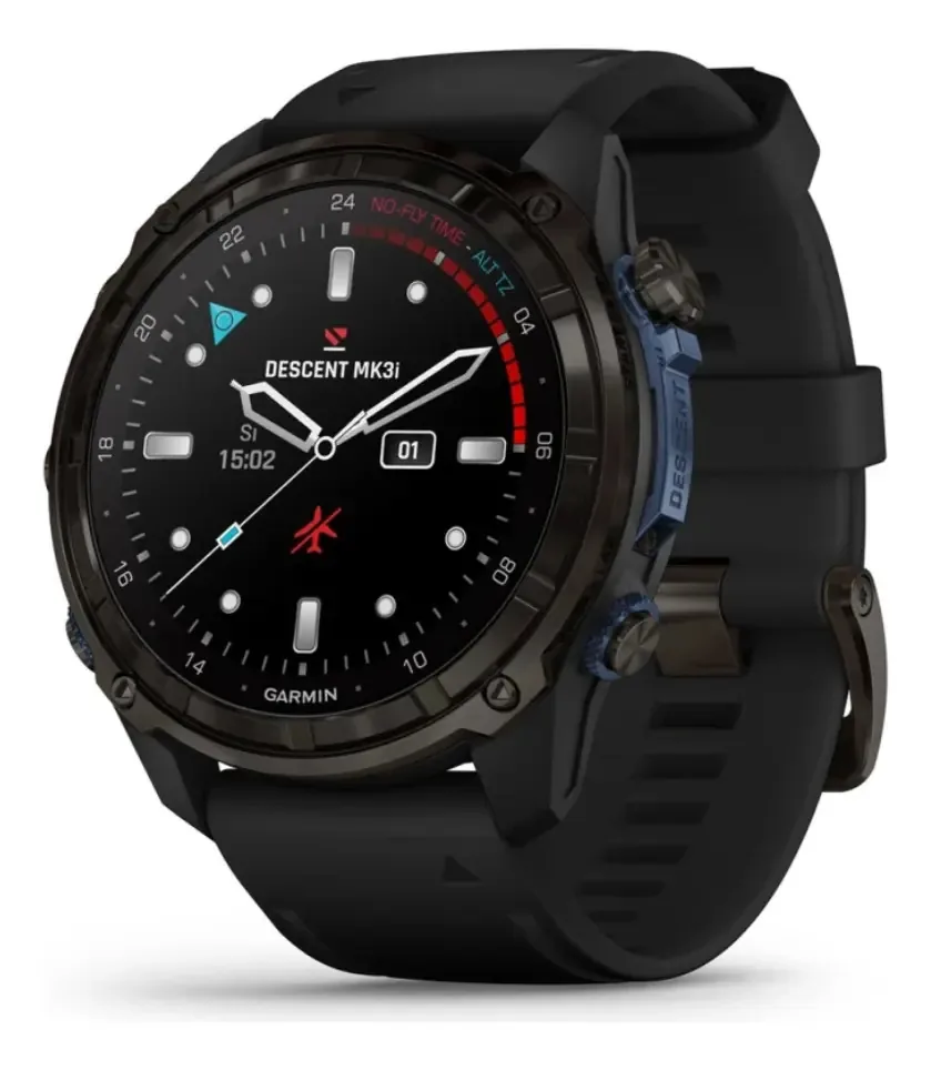Descent Mk3i 51 mm Titanium Dlc cinza carbono, malha de silicone preta