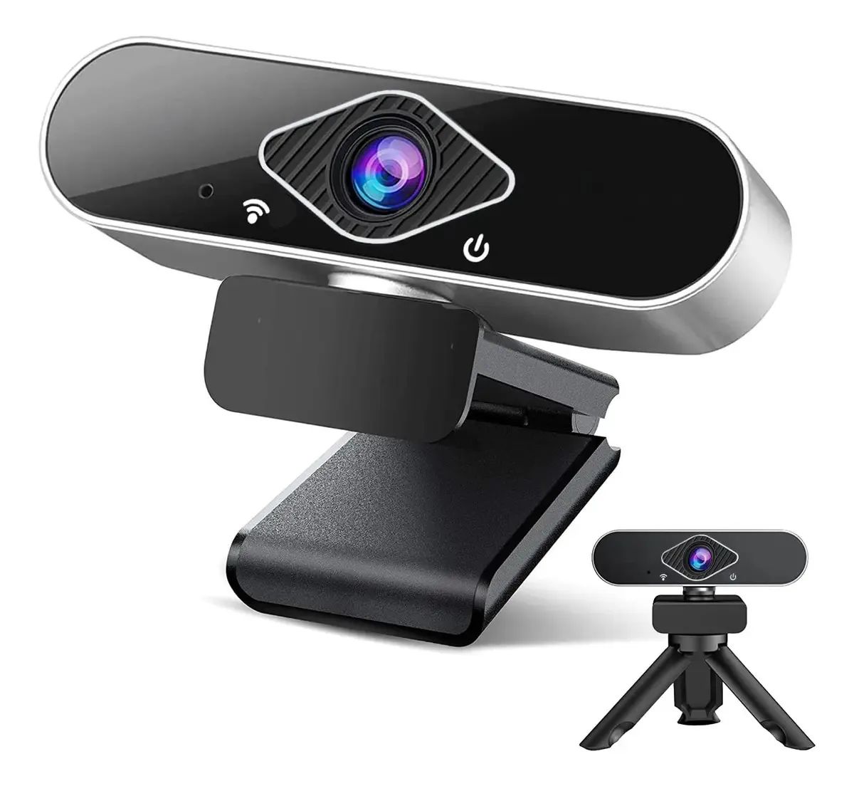 Potente, webcam, webcam, câmera de computador, webcam com microfone, Full HD 1080p, plug and play, correção de iluminação, som estéreo, Skype/Google/Facetime, PC/Mac/Android