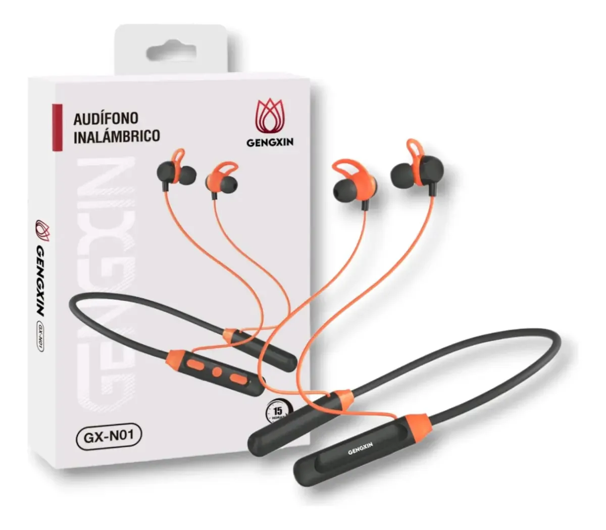 Fones de ouvido Bluetooth, som estéreo, viva-voz, cor preto/laranja