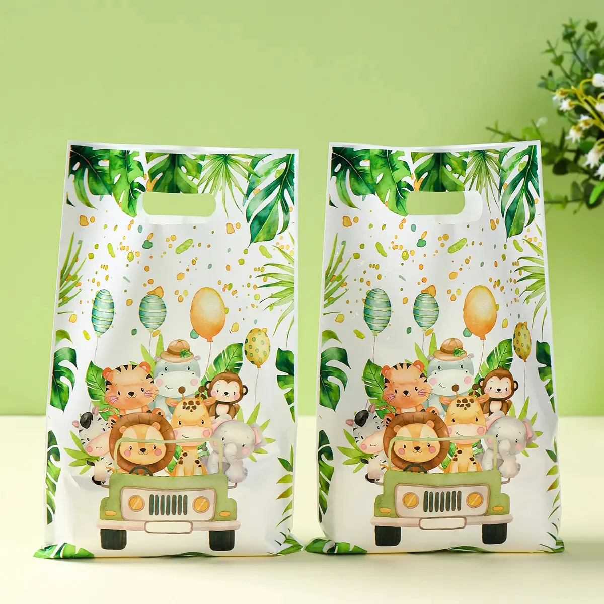 50 sacos de doces para animais, decoração de aniversário, cor C