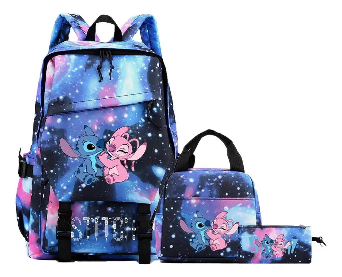 Mochila, Saco De Almoço, Saco De Papelaria De Terceiros Cor Azul