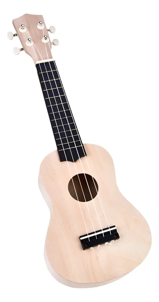 Ukulele havaiano de 21 polegadas, kit de bricolage, ukulele. Cor Preto