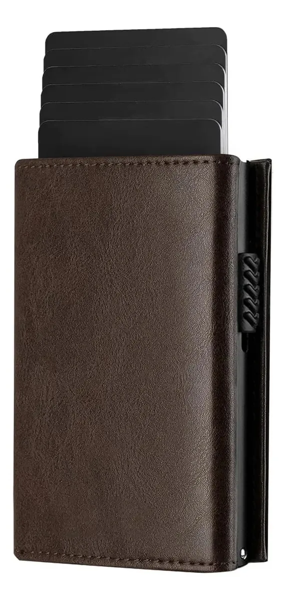 Carteiras para homens Carteira com suporte para cartão RFID e cor da bolsa marrom escuro