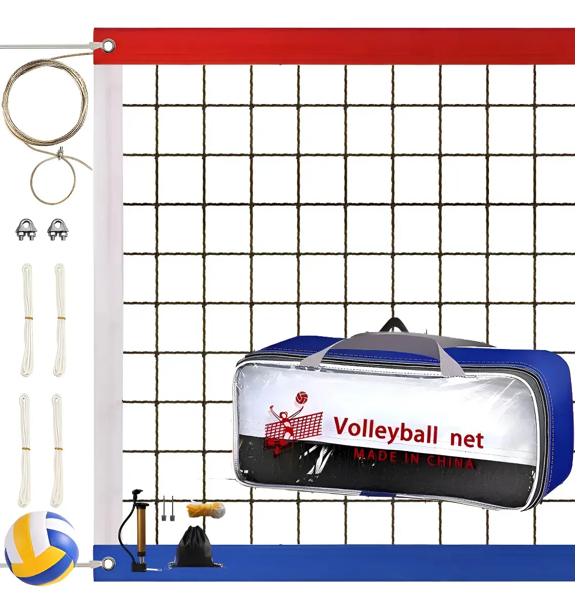 Rede de vôlei profissional portátil Tiannuofa red voleibol 9.5 metros