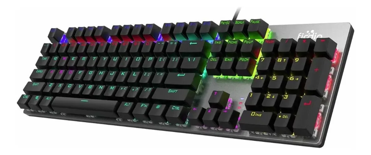 Teclado mecânico Fiodio Fantastic Led Rainbow Wired Full Ant