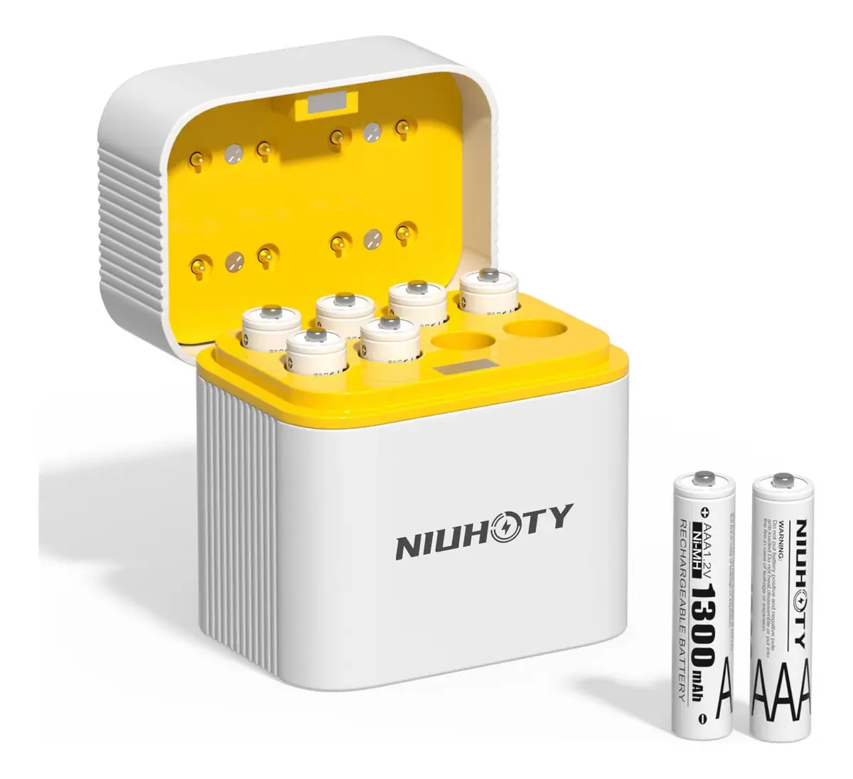 Carregador Niuhoty com 8 baterias recarregáveis 5v