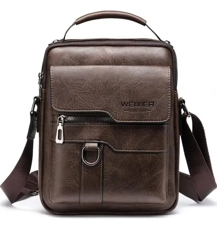 Bolsa de ombro masculina Mariconera Bolsa de ombro de couro